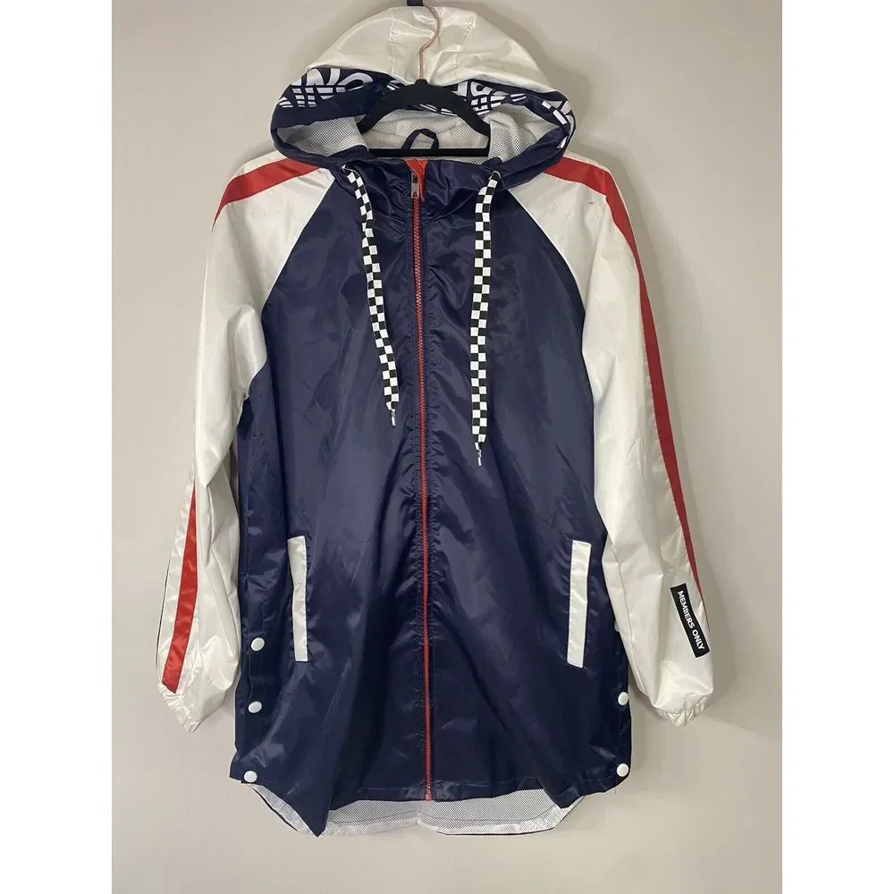 Vintage Patriotic Members Only Jacket Men's Size Small Europe Craft Zip Up 90s